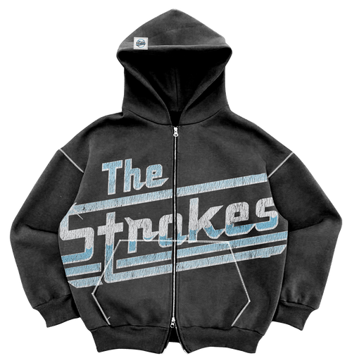 Oversized Custom Double Zip Magna Hoodie – The Strokes UK Merch